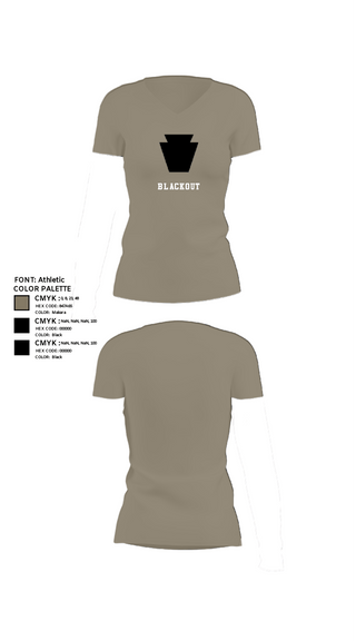 Womens Short Sleeve Vneck Shirt, Blackout, National Guard, Teamtime, Team time, sublimation, custom sports apparel, team uniforms, spirit wear, spiritwear, sports uniforms, custom shirts, team store, custom team store, fundraiser sports, apparel fundraiser
