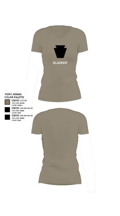 Blackout 17717609 Women's Short Sleeve V-neck Shirt - 61