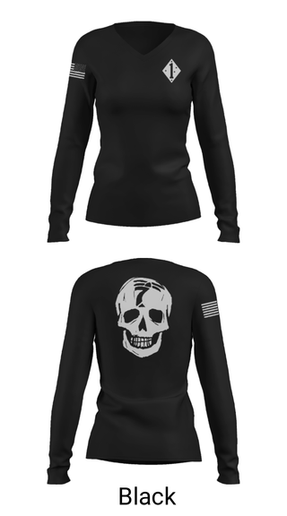 Womens Long Sleeve Vneck Shirt, 3/7 Kilo 3rd, Marines, Teamtime, Team time, sublimation, custom sports apparel, team uniforms, spirit wear, spiritwear, sports uniforms, custom shirts, team store, custom team store, fundraiser sports, apparel fundraiser