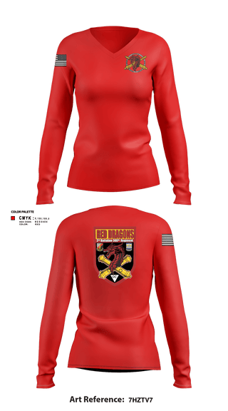 Womens Long Sleeve Vneck Shirt, 2-306th FAR, Army, Teamtime, Team time, sublimation, custom sports apparel, team uniforms, spirit wear, spiritwear, sports uniforms, custom shirts, team store, custom team store, fundraiser sports, apparel fundraiser