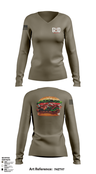 Womens Long Sleeve Vneck Shirt, TM EAB, Army, Teamtime, Team time, sublimation, custom sports apparel, team uniforms, spirit wear, spiritwear, sports uniforms, custom shirts, team store, custom team store, fundraiser sports, apparel fundraiser