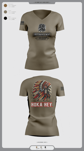 Womens Short Sleeve Vneck Shirt, Comanche Squad, Army, Teamtime, Team time, sublimation, custom sports apparel, team uniforms, spirit wear, spiritwear, sports uniforms, custom shirts, team store, custom team store, fundraiser sports, apparel fundraiser