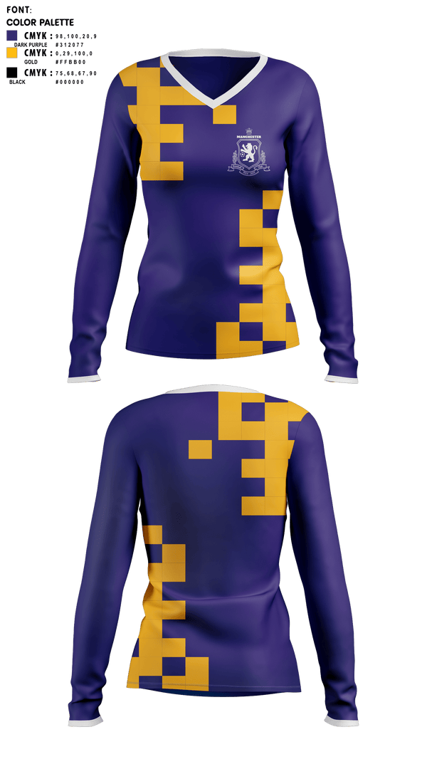 Womens Long Sleeve Vneck Shirt, Lions, Spirit Store, Teamtime, Team time, sublimation, custom sports apparel, team uniforms, spirit wear, spiritwear, sports uniforms, custom shirts, team store, custom team store, fundraiser sports, apparel fundraiser