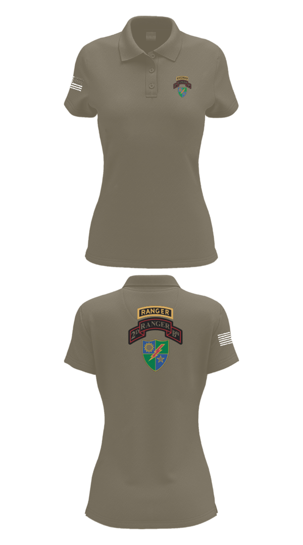 Women's Short Sleeve Performance Polo, 2nd Battalion 75th Ranger Regiment, , Teamtime, Team time, sublimation, custom sports apparel, team uniforms, spirit wear, spiritwear, sports uniforms, custom shirts, team store, custom team store, fundraiser sports, apparel fundraiser