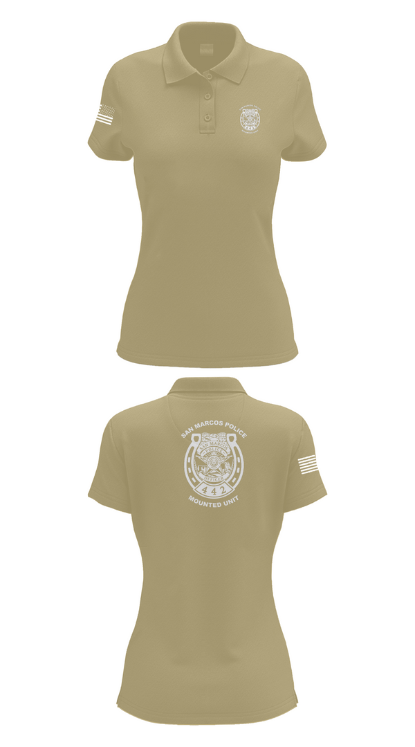 Womens Short Sleeve Performance Polo, San Marcos Police Mounted Unit, , Teamtime, Team time, sublimation, custom sports apparel, team uniforms, spirit wear, spiritwear, sports uniforms, custom shirts, team store, custom team store, fundraiser sports, apparel fundraiser