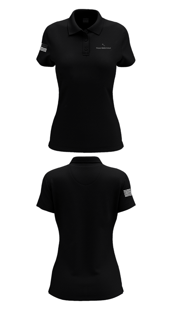 Women's Short Sleeve Performance Polo, Pioneer Middle School Cross Country, Cross Country, Teamtime, Team time, sublimation, custom sports apparel, team uniforms, spirit wear, spiritwear, sports uniforms, custom shirts, team store, custom team store, fundraiser sports, apparel fundraiser