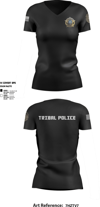 Womens Short Sleeve Vneck Shirt, Eastern Shawnee Tribal Police, Police, Teamtime, Team time, sublimation, custom sports apparel, team uniforms, spirit wear, spiritwear, sports uniforms, custom shirts, team store, custom team store, fundraiser sports, apparel fundraiser