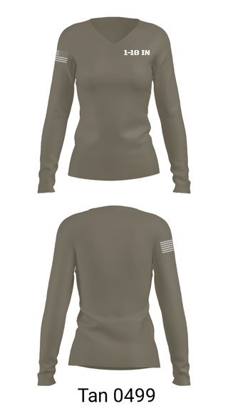 Women's Long Sleeve Vneck Shirt, 1-18 IN, Army, Teamtime, Team time, sublimation, custom sports apparel, team uniforms, spirit wear, spiritwear, sports uniforms, custom shirts, team store, custom team store, fundraiser sports, apparel fundraiser
