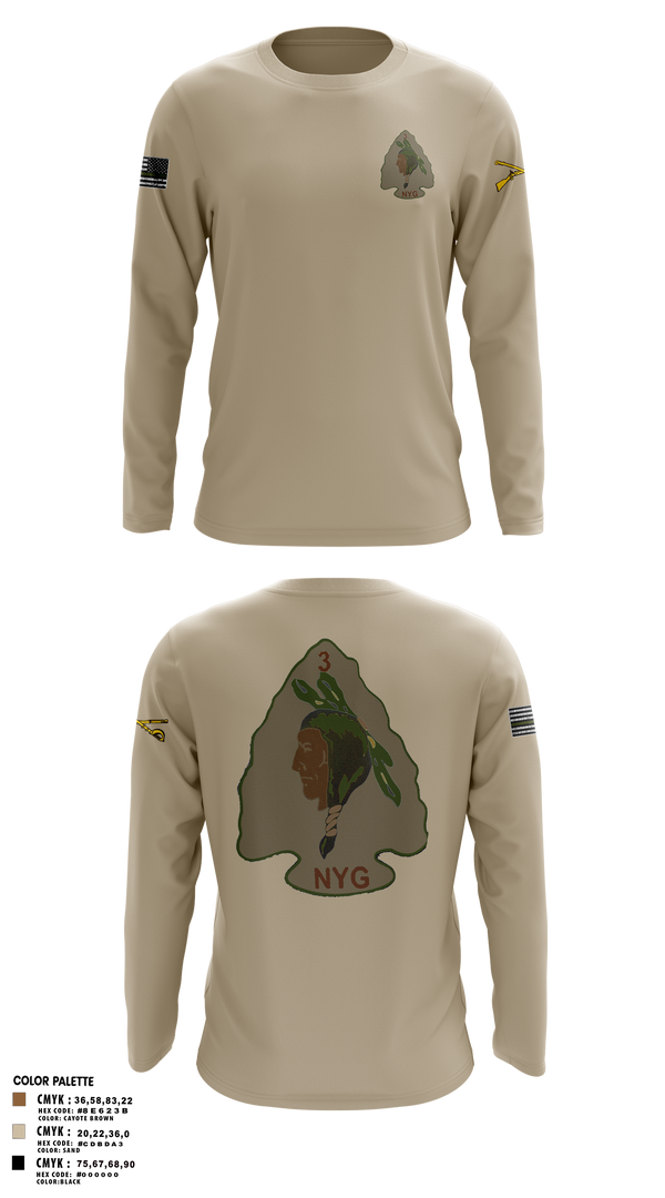 Long Sleeve Performance Shirt, , National Guard, Teamtime, Team time, sublimation, custom sports apparel, team uniforms, spirit wear, spiritwear, sports uniforms, custom shirts, team store, custom team store, fundraiser sports, apparel fundraiser
