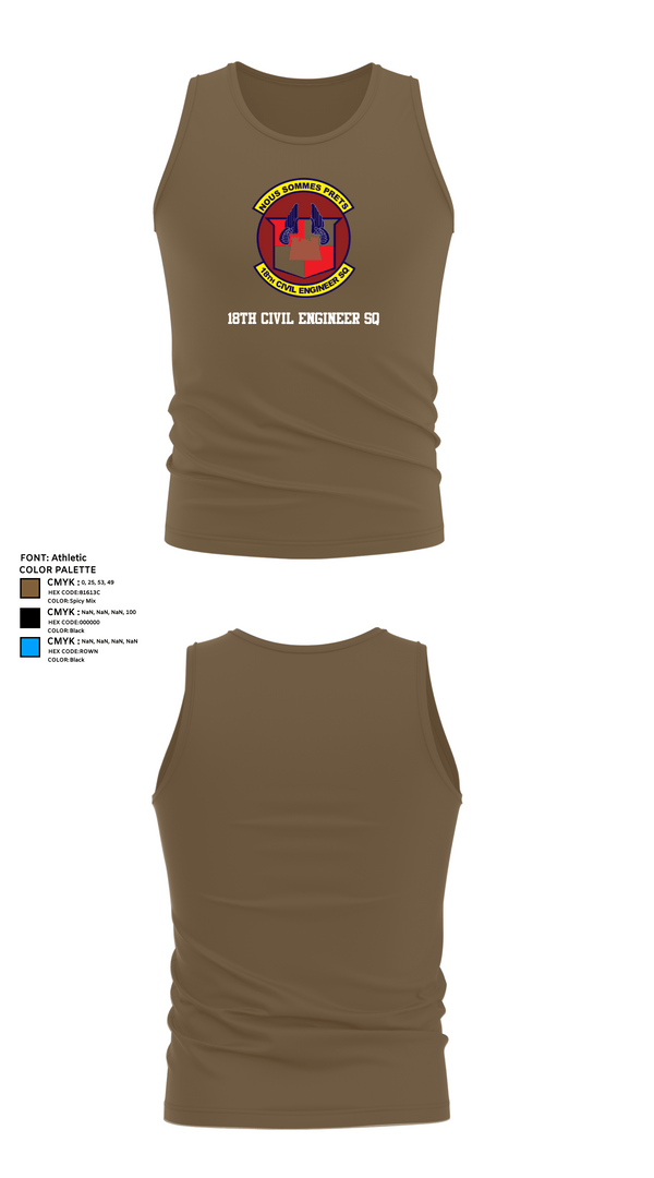 Tank Top, 18th Civil Engineer Sq, Air Force, Teamtime, Team time, sublimation, custom sports apparel, team uniforms, spirit wear, spiritwear, sports uniforms, custom shirts, team store, custom team store, fundraiser sports, apparel fundraiser