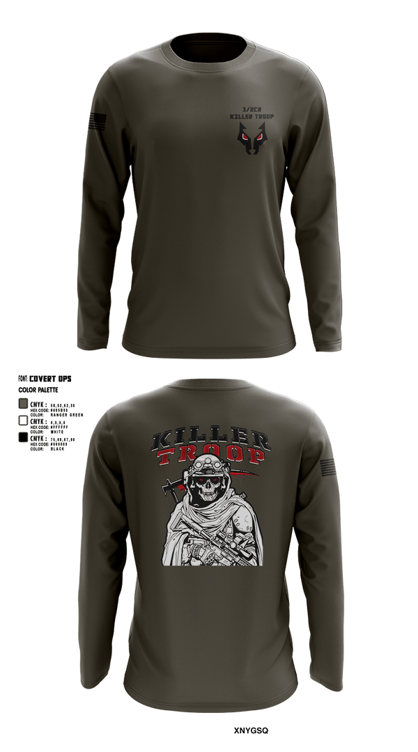 Long Sleeve Performance Shirt, 3/2CR Killer Troop, Army, Teamtime, Team time, sublimation, custom sports apparel, team uniforms, spirit wear, spiritwear, sports uniforms, custom shirts, team store, custom team store, fundraiser sports, apparel fundraiser