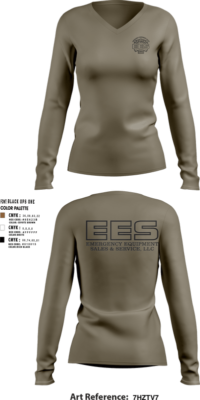 Emergency Equipment Sales & Service 90010417 Women's Long Sleeve V-neck Shirt - 2