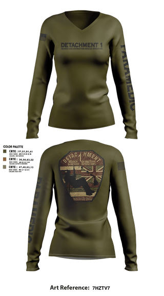 Womens Long Sleeve Vneck Shirt, Detachment 1, Air Force, Teamtime, Team time, sublimation, custom sports apparel, team uniforms, spirit wear, spiritwear, sports uniforms, custom shirts, team store, custom team store, fundraiser sports, apparel fundraiser