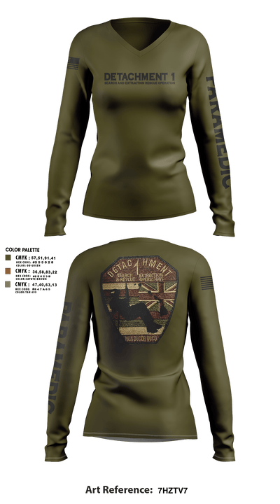 Detachment 1 27221981 Women's Long Sleeve V-neck Shirt - 4