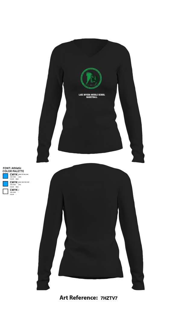 Womens Long Sleeve Vneck Shirt, Lake Riviera Middle School Basketball, Women's Basketball, Teamtime, Team time, sublimation, custom sports apparel, team uniforms, spirit wear, spiritwear, sports uniforms, custom shirts, team store, custom team store, fundraiser sports, apparel fundraiser