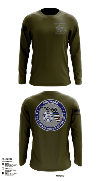 Broward Fraternal Order of Police 91005967 Long Sleeve Performance Shirt 116