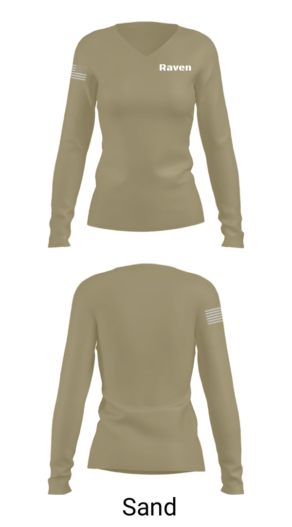 Women's Long Sleeve Vneck Shirt, Raven, Air Force, Teamtime, Team time, sublimation, custom sports apparel, team uniforms, spirit wear, spiritwear, sports uniforms, custom shirts, team store, custom team store, fundraiser sports, apparel fundraiser