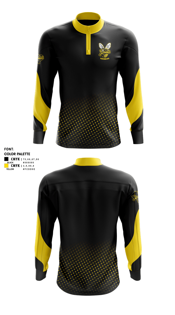 Quarter Zip Jacket, Denison High School Swimming, Swimming, Teamtime, Team time, sublimation, custom sports apparel, team uniforms, spirit wear, spiritwear, sports uniforms, custom shirts, team store, custom team store, fundraiser sports, apparel fundraiser