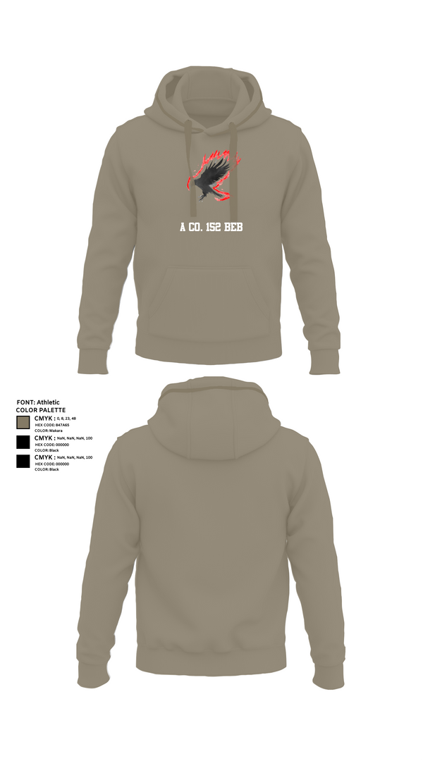 Hoodie, A Co. 152 BEB, Army, Teamtime, Team time, sublimation, custom sports apparel, team uniforms, spirit wear, spiritwear, sports uniforms, custom shirts, team store, custom team store, fundraiser sports, apparel fundraiser