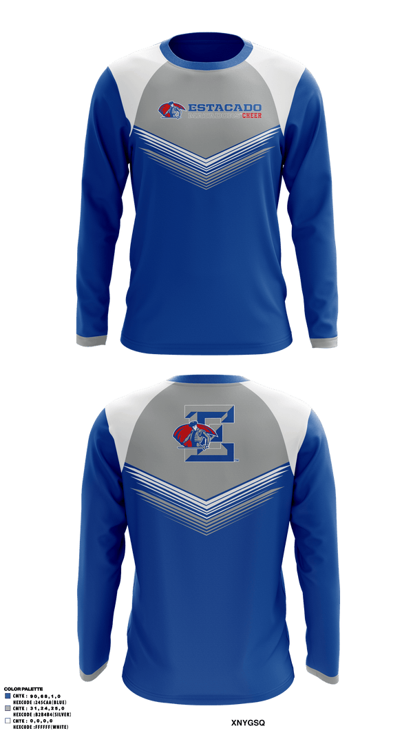 Long Sleeve Performance Shirt, Estacado High School Cheer, Cheer, Teamtime, Team time, sublimation, custom sports apparel, team uniforms, spirit wear, spiritwear, sports uniforms, custom shirts, team store, custom team store, fundraiser sports, apparel fundraiser