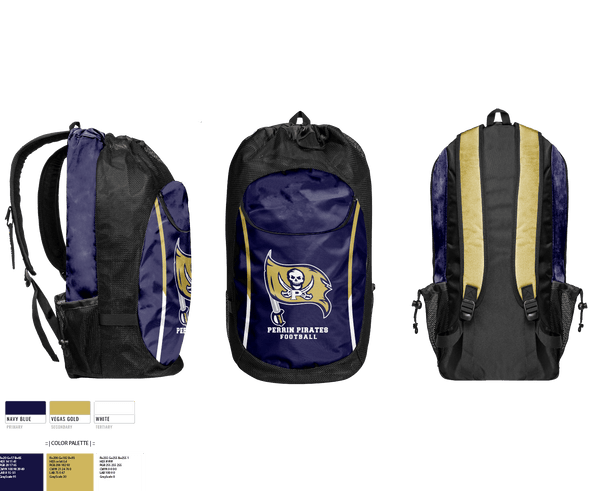 Gear Bag, Perrin Pirates, Football, Teamtime, Team time, sublimation, custom sports apparel, team uniforms, spirit wear, spiritwear, sports uniforms, custom shirts, team store, custom team store, fundraiser sports, apparel fundraiser