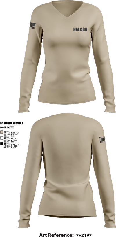 Halcón 307573 Women's Long Sleeve V-neck Shirt - 3