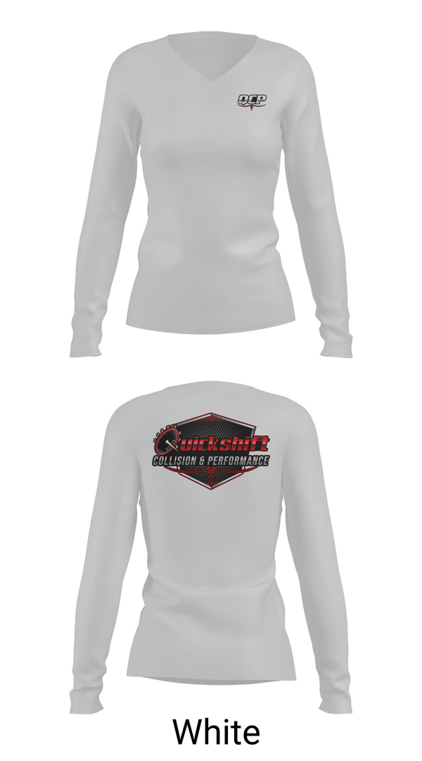 Womens Long Sleeve Vneck Shirt, Quickshift Collision & Performance, , Teamtime, Team time, sublimation, custom sports apparel, team uniforms, spirit wear, spiritwear, sports uniforms, custom shirts, team store, custom team store, fundraiser sports, apparel fundraiser