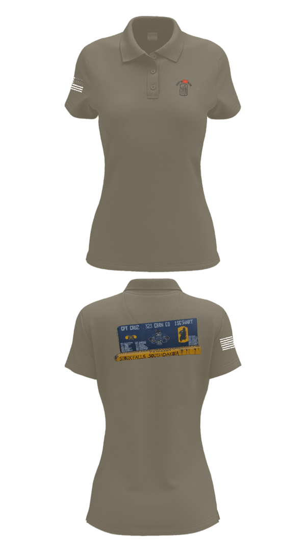 Women's Short Sleeve Performance Polo, 323 chem maint, Army, Teamtime, Team time, sublimation, custom sports apparel, team uniforms, spirit wear, spiritwear, sports uniforms, custom shirts, team store, custom team store, fundraiser sports, apparel fundraiser