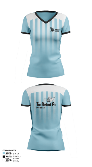 Womens Short Sleeve Vneck Shirt, The Perfect Pro Shop, Bowling, Teamtime, Team time, sublimation, custom sports apparel, team uniforms, spirit wear, spiritwear, sports uniforms, custom shirts, team store, custom team store, fundraiser sports, apparel fundraiser