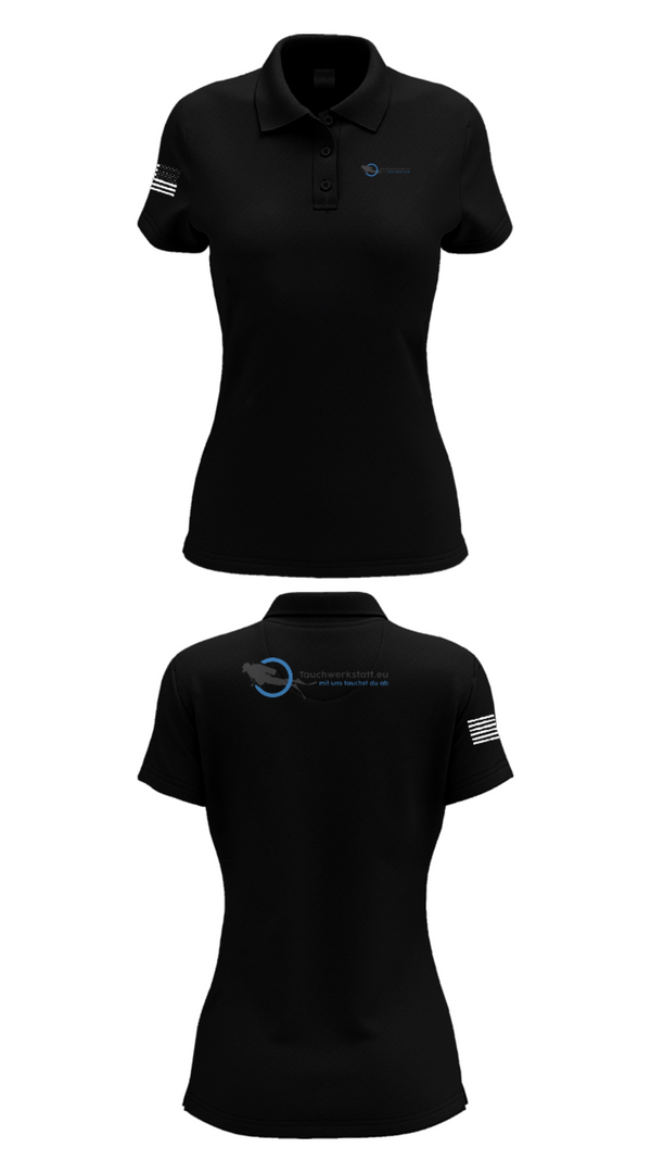 Women's Short Sleeve Performance Polo, Tauchwerkstatt.eu, , Teamtime, Team time, sublimation, custom sports apparel, team uniforms, spirit wear, spiritwear, sports uniforms, custom shirts, team store, custom team store, fundraiser sports, apparel fundraiser