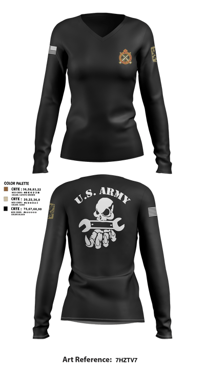 411TH CBRN COMPANY411TH CBRN COMPANY411TH CHEMICAL COMPANY 16775376 Women's Long Sleeve V-neck Shirt - 3