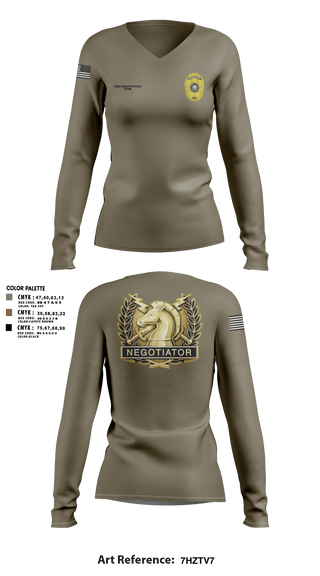 Womens Long Sleeve Vneck Shirt, HCSO CNT, Police, Teamtime, Team time, sublimation, custom sports apparel, team uniforms, spirit wear, spiritwear, sports uniforms, custom shirts, team store, custom team store, fundraiser sports, apparel fundraiser