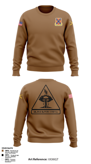 Crew Neck Sweatshirt, C BTRY 1/107 FA, National Guard, Teamtime, Team time, sublimation, custom sports apparel, team uniforms, spirit wear, spiritwear, sports uniforms, custom shirts, team store, custom team store, fundraiser sports, apparel fundraiser