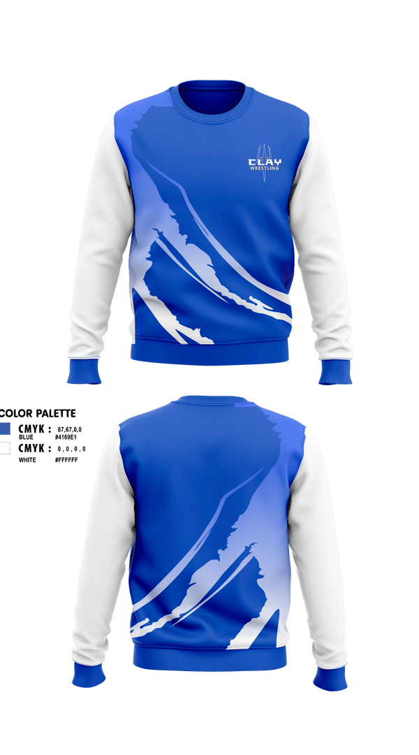Crew Neck Sweatshirt, Clay High School Wrestling, Wrestling, Teamtime, Team time, sublimation, custom sports apparel, team uniforms, spirit wear, spiritwear, sports uniforms, custom shirts, team store, custom team store, fundraiser sports, apparel fundraiser