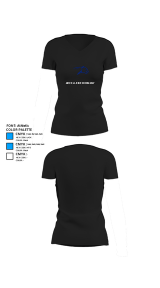 Womens Short Sleeve Vneck Shirt, Jarrell High School Golf, Golf, Teamtime, Team time, sublimation, custom sports apparel, team uniforms, spirit wear, spiritwear, sports uniforms, custom shirts, team store, custom team store, fundraiser sports, apparel fundraiser