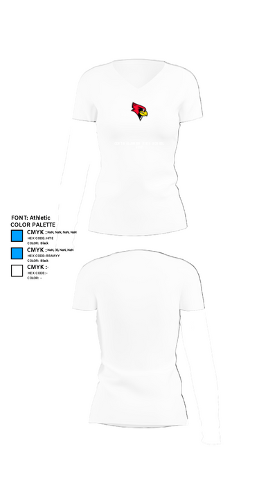 Central Junior High School Golf 27660603 Women's Short Sleeve V-neck Shirt - 18