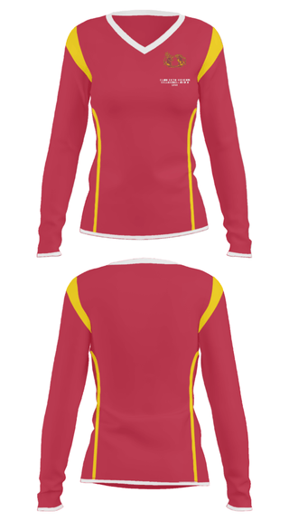 Women's Long Sleeve Vneck Shirt, Claremont-Mudd-Scripps College Stags & Athenas logo, Track & Field, Teamtime, Team time, sublimation, custom sports apparel, team uniforms, spirit wear, spiritwear, sports uniforms, custom shirts, team store, custom team store, fundraiser sports, apparel fundraiser