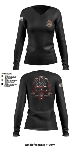 Womens Long Sleeve Vneck Shirt, 531st Hospital Center, Army, Teamtime, Team time, sublimation, custom sports apparel, team uniforms, spirit wear, spiritwear, sports uniforms, custom shirts, team store, custom team store, fundraiser sports, apparel fundraiser