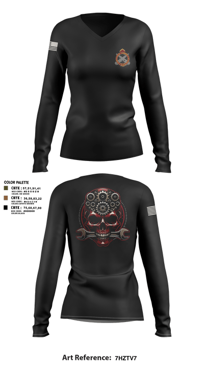 531st Hospital Center 19042289 Women's Long Sleeve V-neck Shirt - 3