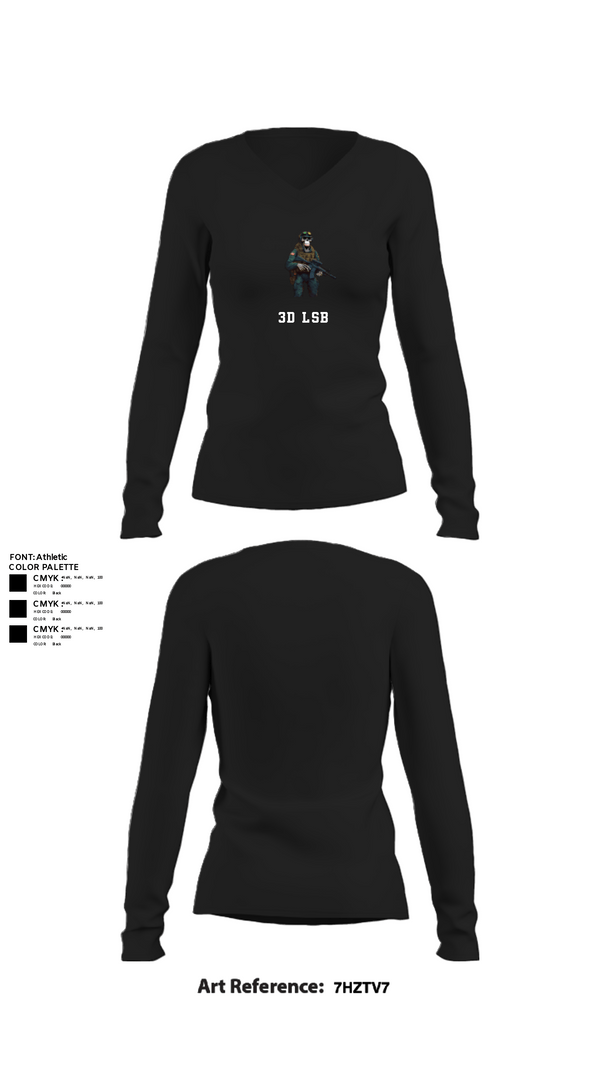 Women's Long Sleeve Vneck Shirt, 3d lsb, Marines, Teamtime, Team time, sublimation, custom sports apparel, team uniforms, spirit wear, spiritwear, sports uniforms, custom shirts, team store, custom team store, fundraiser sports, apparel fundraiser