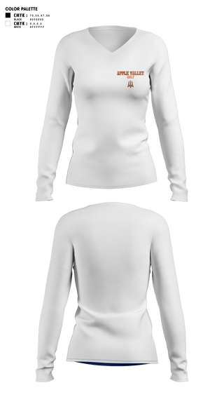 Womens Long Sleeve Vneck Shirt, Apple Valley Sun Devils, Golf, Teamtime, Team time, sublimation, custom sports apparel, team uniforms, spirit wear, spiritwear, sports uniforms, custom shirts, team store, custom team store, fundraiser sports, apparel fundraiser