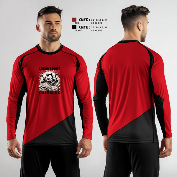 Long Sleeve Performance Shirt, Logansport High School Swimming, Swimming, Teamtime, Team time, sublimation, custom sports apparel, team uniforms, spirit wear, spiritwear, sports uniforms, custom shirts, team store, custom team store, fundraiser sports, apparel fundraiser
