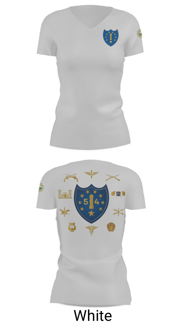 Women's Short Sleeve Vneck Shirt, 54th Troop Command, National Guard, Teamtime, Team time, sublimation, custom sports apparel, team uniforms, spirit wear, spiritwear, sports uniforms, custom shirts, team store, custom team store, fundraiser sports, apparel fundraiser