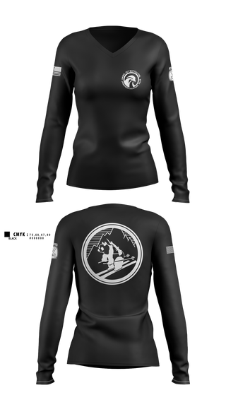 Womens Long Sleeve Vneck Shirt, Diesel, 3-71CAV, Army, Teamtime, Team time, sublimation, custom sports apparel, team uniforms, spirit wear, spiritwear, sports uniforms, custom shirts, team store, custom team store, fundraiser sports, apparel fundraiser