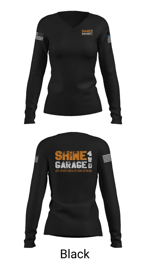 Womens Long Sleeve Vneck Shirt, Shine garage 4wd, , Teamtime, Team time, sublimation, custom sports apparel, team uniforms, spirit wear, spiritwear, sports uniforms, custom shirts, team store, custom team store, fundraiser sports, apparel fundraiser