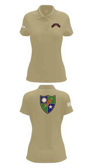 Women's Short Sleeve Performance Polo, 75th Ranger Regiment, Army, Teamtime, Team time, sublimation, custom sports apparel, team uniforms, spirit wear, spiritwear, sports uniforms, custom shirts, team store, custom team store, fundraiser sports, apparel fundraiser