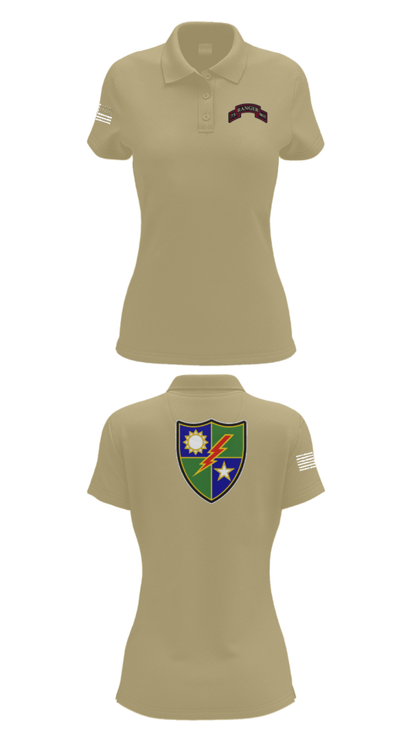 Women's Short Sleeve Performance Polo, 75th Ranger Regiment, Army, Teamtime, Team time, sublimation, custom sports apparel, team uniforms, spirit wear, spiritwear, sports uniforms, custom shirts, team store, custom team store, fundraiser sports, apparel fundraiser