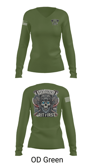 Womens Long Sleeve Vneck Shirt, Baker 3-509th 3rd Plt 1st squad, Army, Teamtime, Team time, sublimation, custom sports apparel, team uniforms, spirit wear, spiritwear, sports uniforms, custom shirts, team store, custom team store, fundraiser sports, apparel fundraiser