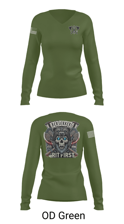 Baker 3-509th 3rd Plt 1st squad 60073036 Women's Long Sleeve V-neck Shirt - 57