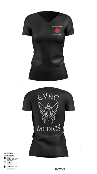Womens Short Sleeve Vneck Shirt, Evac PLT, RSS, 2CR, , Teamtime, Team time, sublimation, custom sports apparel, team uniforms, spirit wear, spiritwear, sports uniforms, custom shirts, team store, custom team store, fundraiser sports, apparel fundraiser
